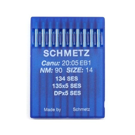 SCHMETZ sewing machine ballpoint needles 134(R) SES 135x5 SY1955 DPx5 SIZE 90/14